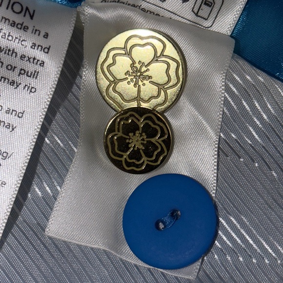 Vintage Mos Mosh Women's Vibrant Blue Double-Breasted Chira Crepa Blazer 💙 🇩🇰 - Picture 5 of 11